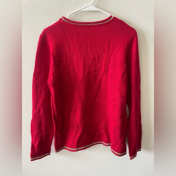 Red and White Christmas Santa crew neck sweater - Picture 3 of 3